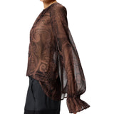 Blusa donna con stampa cachemire