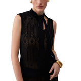 Top donna in maglia con fiocco