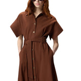 Abito donna chemisier midi con cintura
