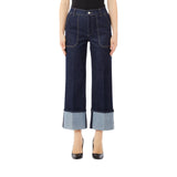 Jeans donna con maxi risvolto