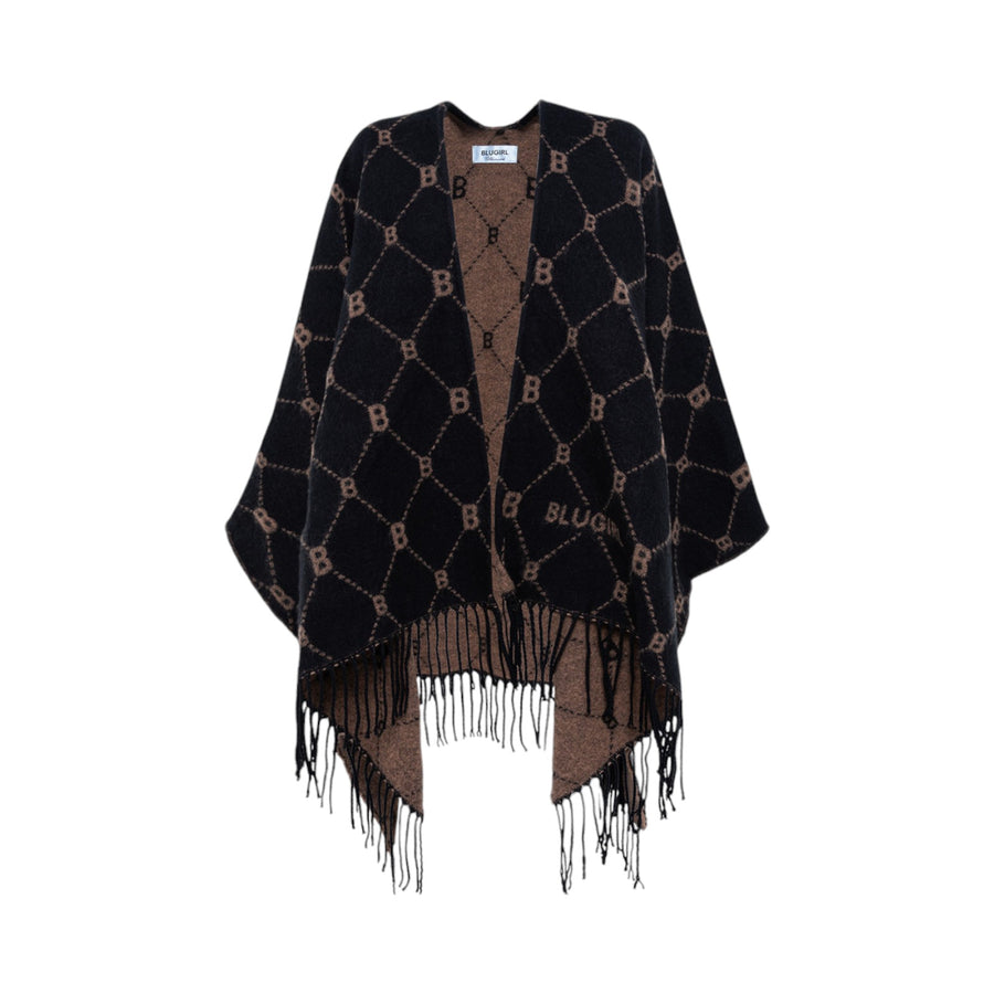 Poncho donna con logo all over