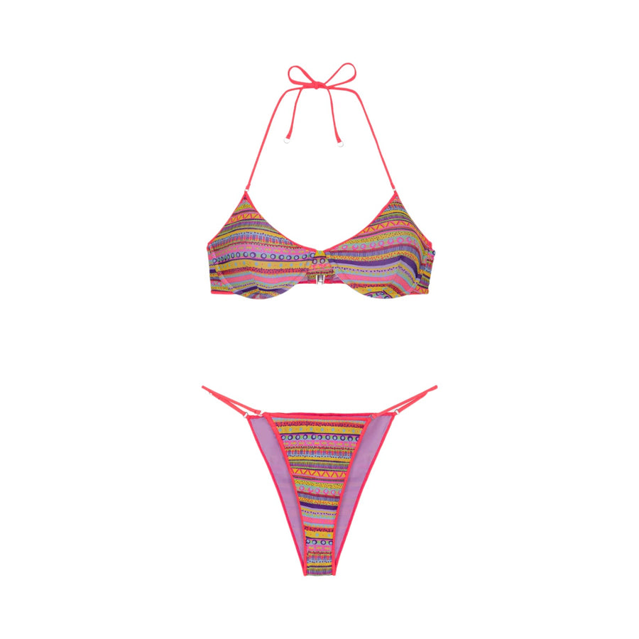 Bikini donna triangolo e slip americano regolabile seashell