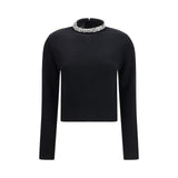 Maglia donna in misto lana con collo gioiello