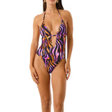 Intero donna scollo a goccia hypnotic zebra
