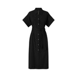 Abito donna chemisier midi con cintura