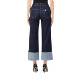 Jeans donna con maxi risvolto