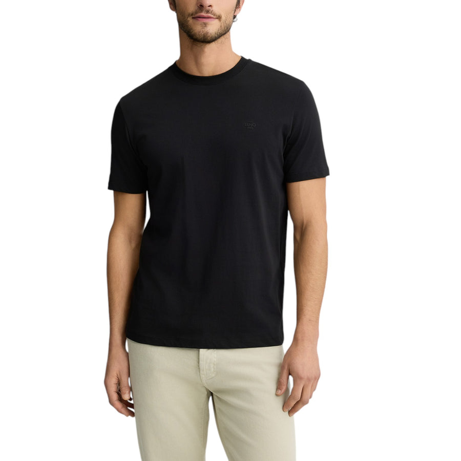 T-shirt uomo nera con logo