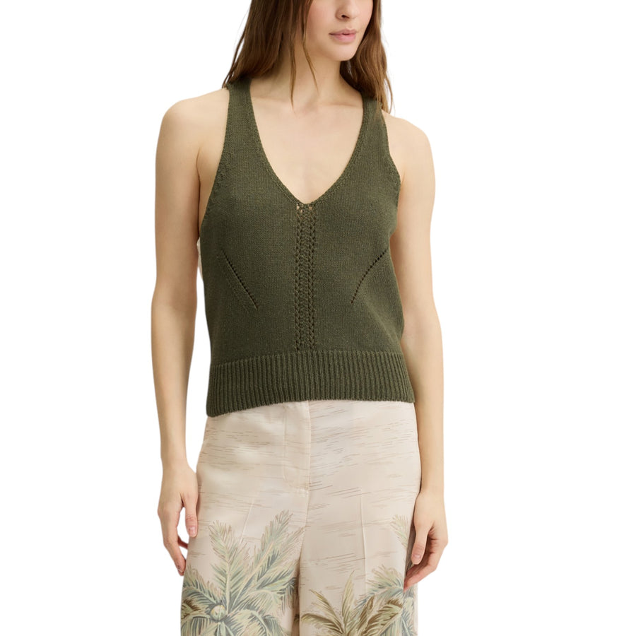 Top donna in maglia con cut-out