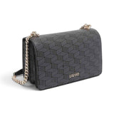 Borsa donna a tracolla con logo marrone scuro