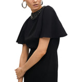 Abito donna a mantella con colletto gioiello