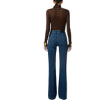 Jeans donna a palazzo con bottoni