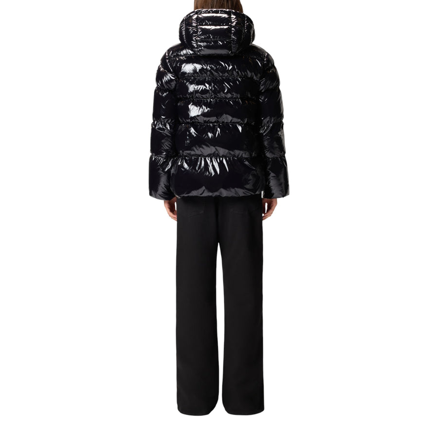 Piumino donna in crystal nylon con cappuccio