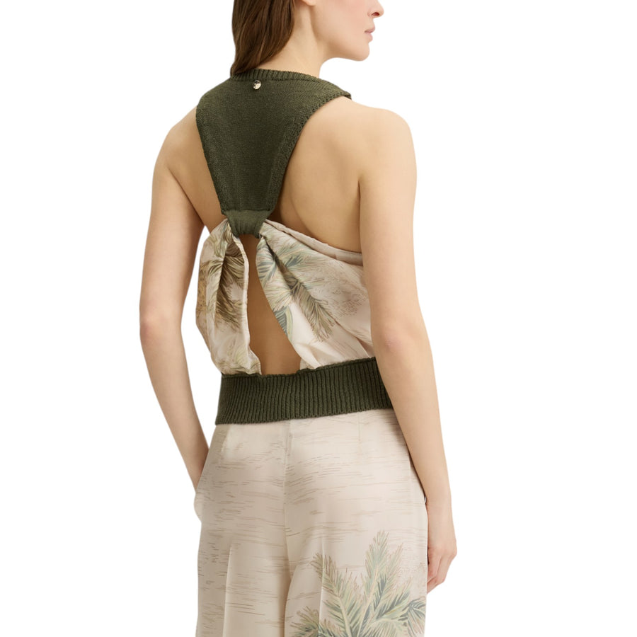 Top donna in maglia con cut-out