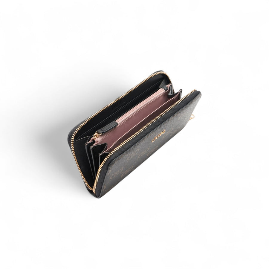 Portafoglio donna grande zip around con logo