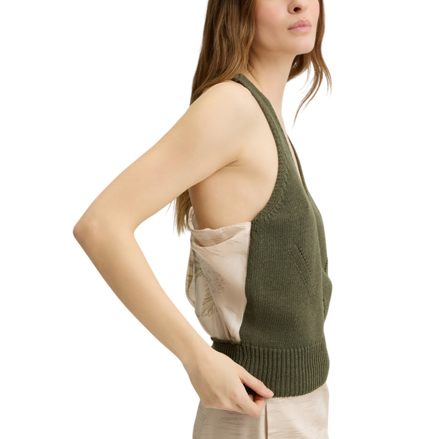 Top donna in maglia con cut-out