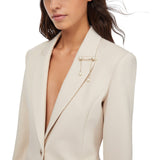 Blazer donna con spilla gioiello