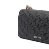 Borsa donna a tracolla con logo marrone scuro