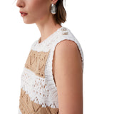 Top donna in maglia crochet