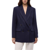 Blazer donna doppiopetto in flanella di jersey