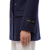 Blazer donna doppiopetto in flanella di jersey