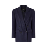 Blazer donna doppiopetto in flanella di jersey