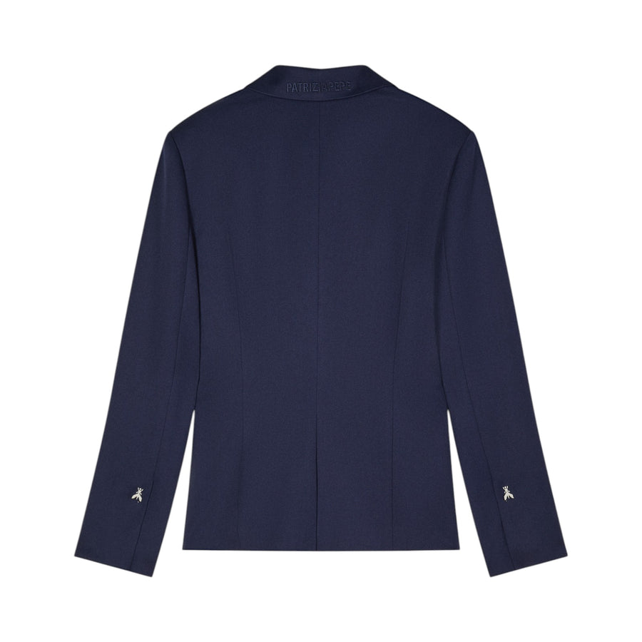 Blazer donna asimmetrica in gabardina