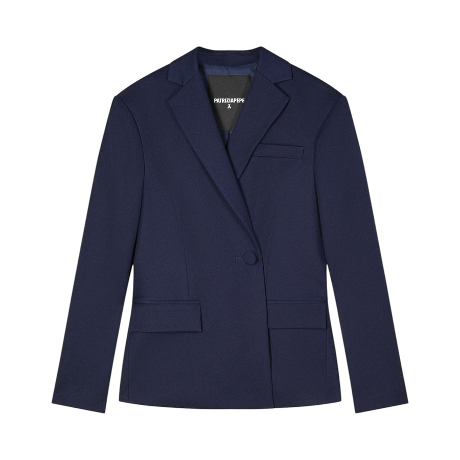 Blazer donna asimmetrica in gabardina
