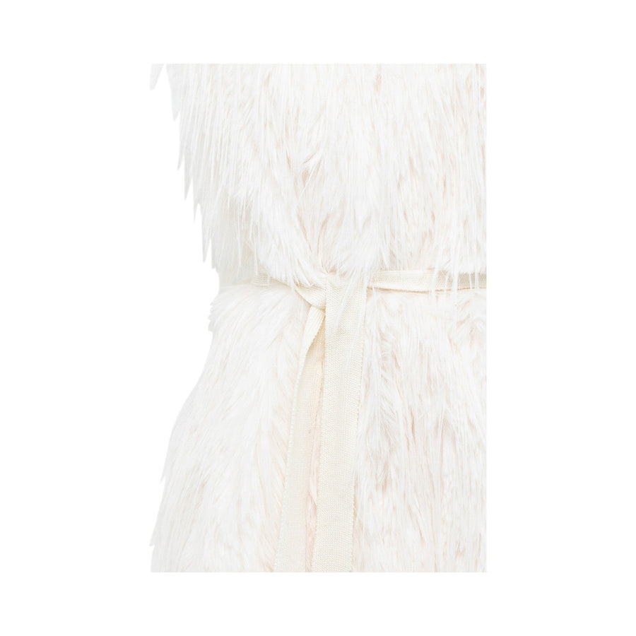 Gilet donna in maglia e faux fur