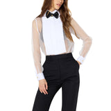 Camicia donna in organza e cotone