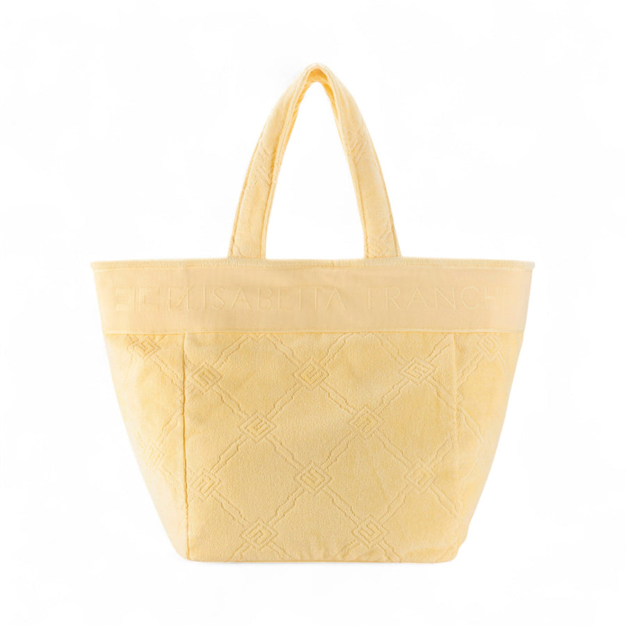 Tote donna in spugna jacquard con logo