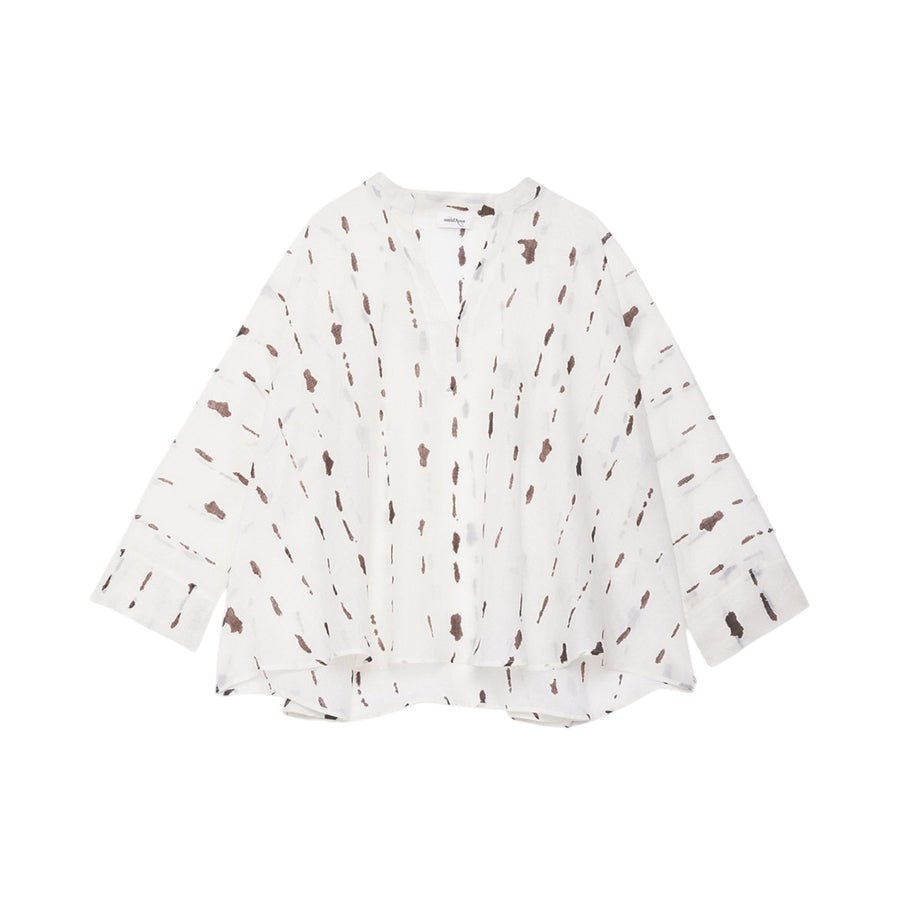 Camicia donna stampata con volant