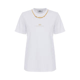 T-shirt donna in jersey di cotone con collana