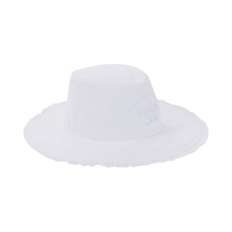 Cappello donna in drill di cotone con logo ricamato
