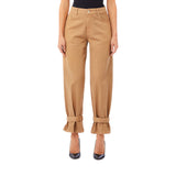 Pantaloni donna carrot fit con dettagli alle caviglie