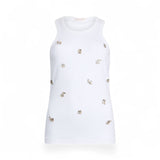 Top donna con applicazioni gioiello