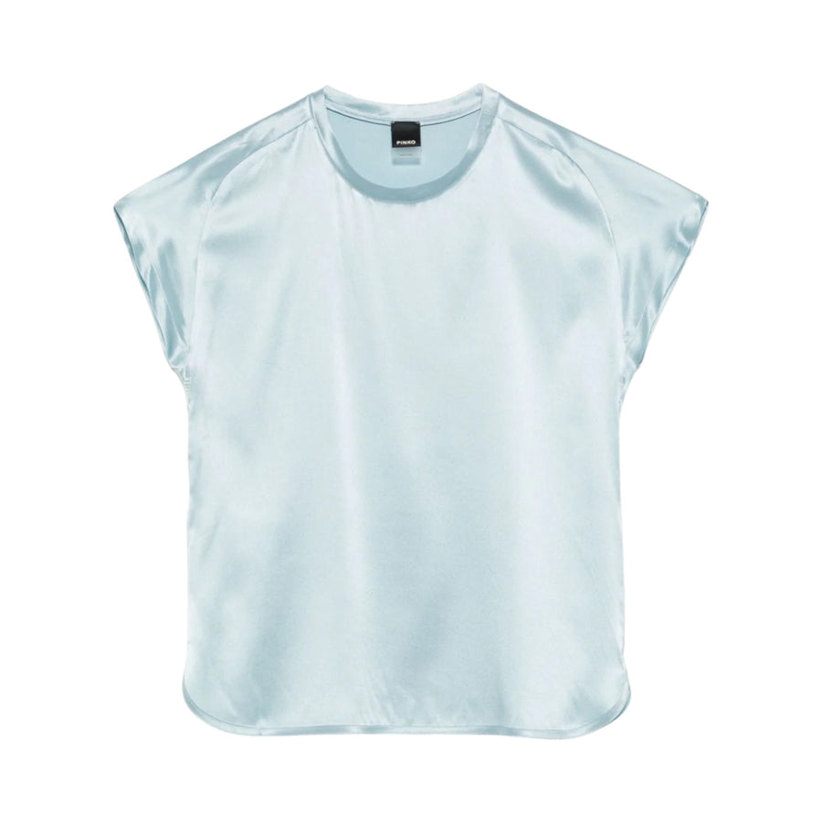 Blusa donna in satin maniche ad aletta