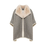 Cappa donna in maglia e faux fur