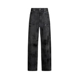 Jeans donna flare con spalmature