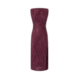 Abito donna in pizzo floreale con scollo sul retro