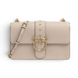 Borsa a tracolla media Love Bag One in pelle con fibbia gioiello