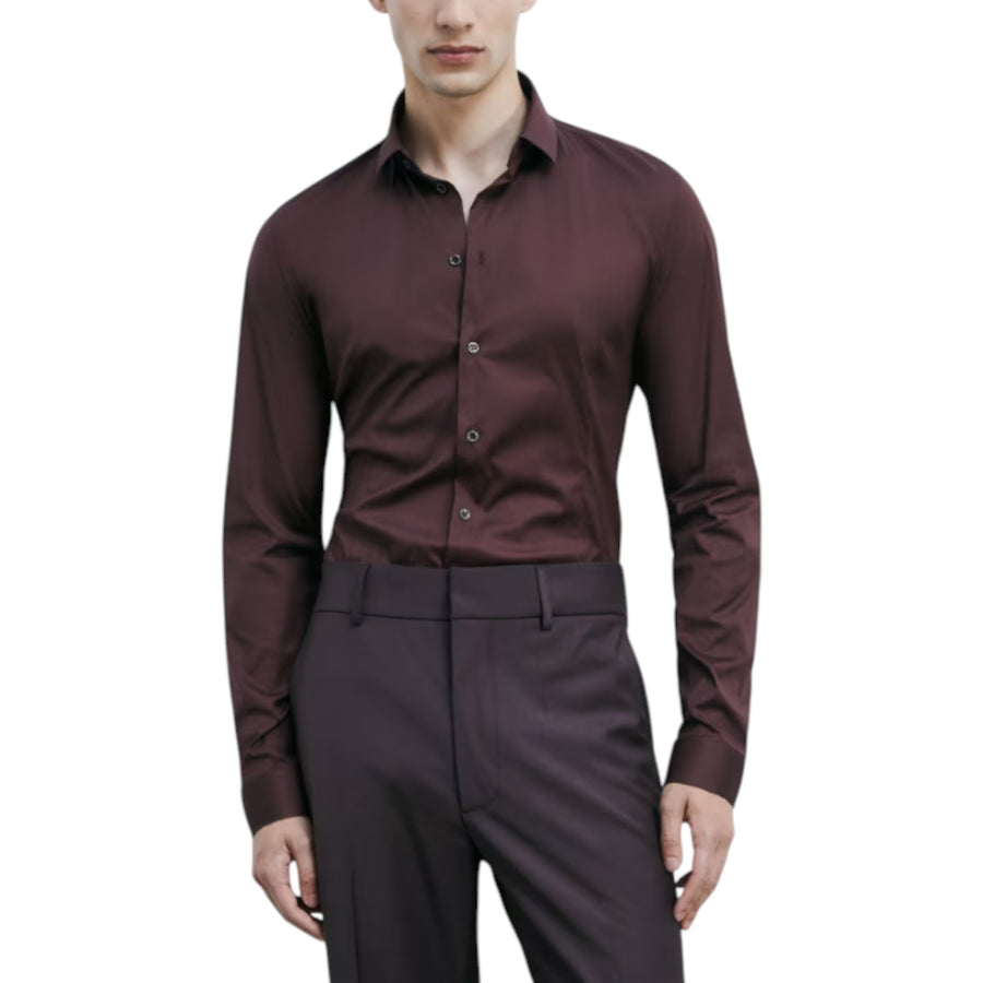 Camicia uomo slim fit "ESSENTIAL" in popeline