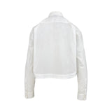 Camicia donna cropped con applicazioni gioiello