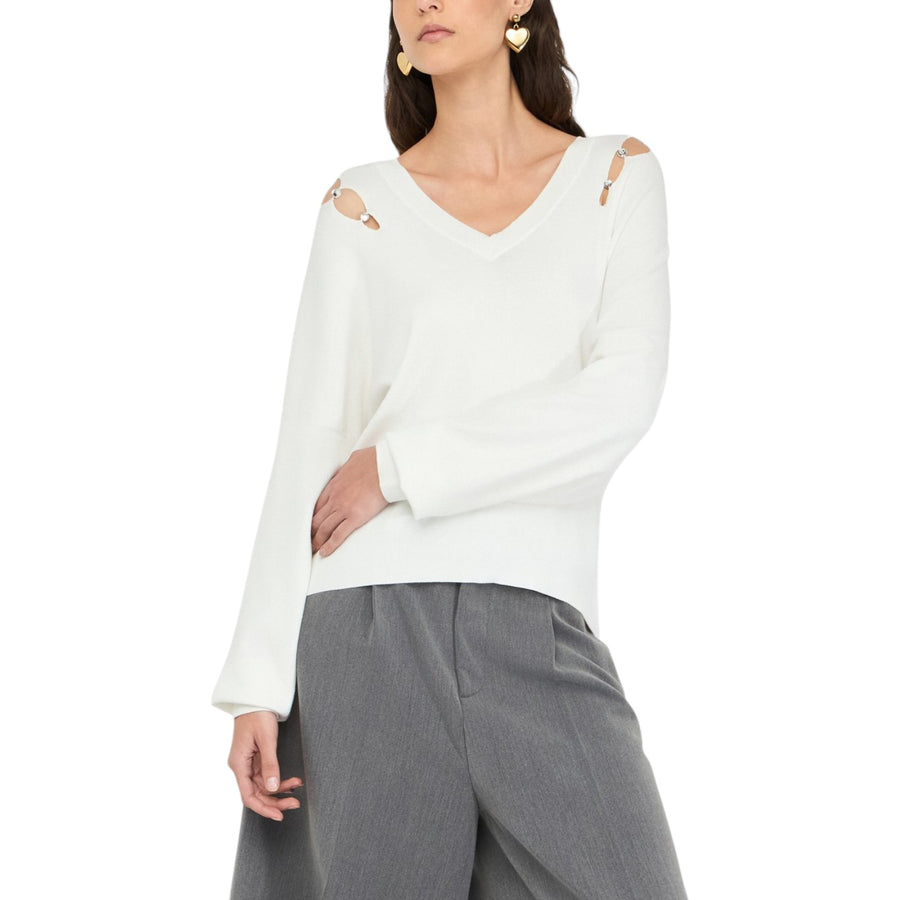 Maglia donna con castoni gioiello