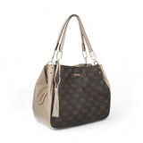 Borsa donna tote con placca logo