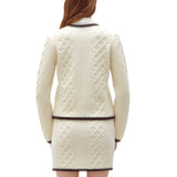 Cardigan donna in maglia motivo trecce