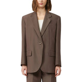 Blazer donna over in misto cotone