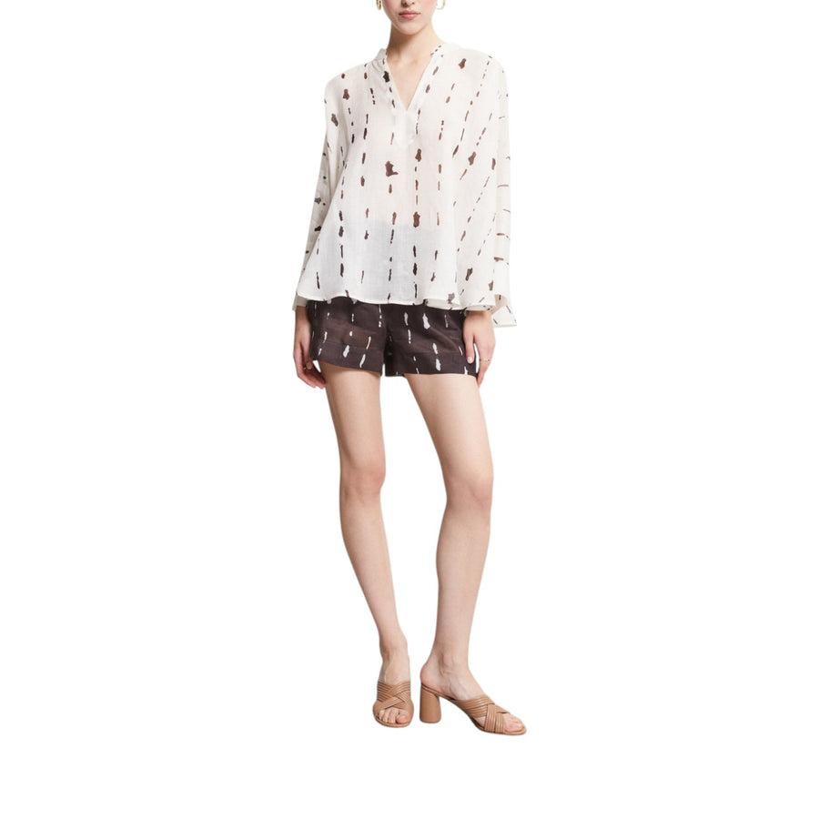 Camicia donna stampata con volant