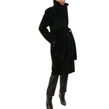 Cappotto donna lungo in piume nero
