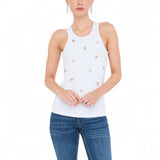 Top donna con applicazioni gioiello