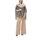 Cappa donna in maglia e faux fur